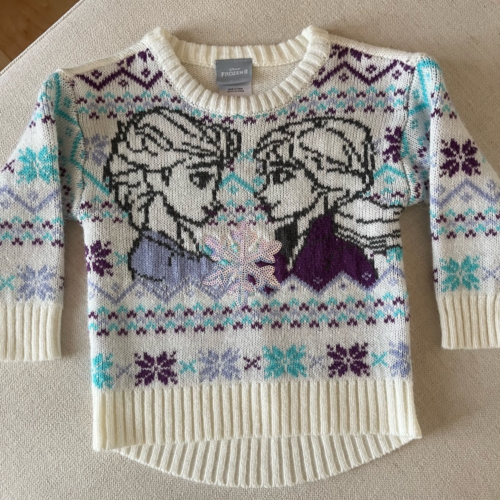 Disney Frozen sweater. Elsa and Anna knit sweater